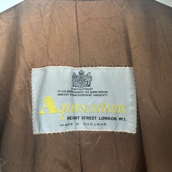 VTG Aquascutum England Showerproof Wool Glencheck Balmacaan Overcoat 40-42/Large - Picture 4 of 16